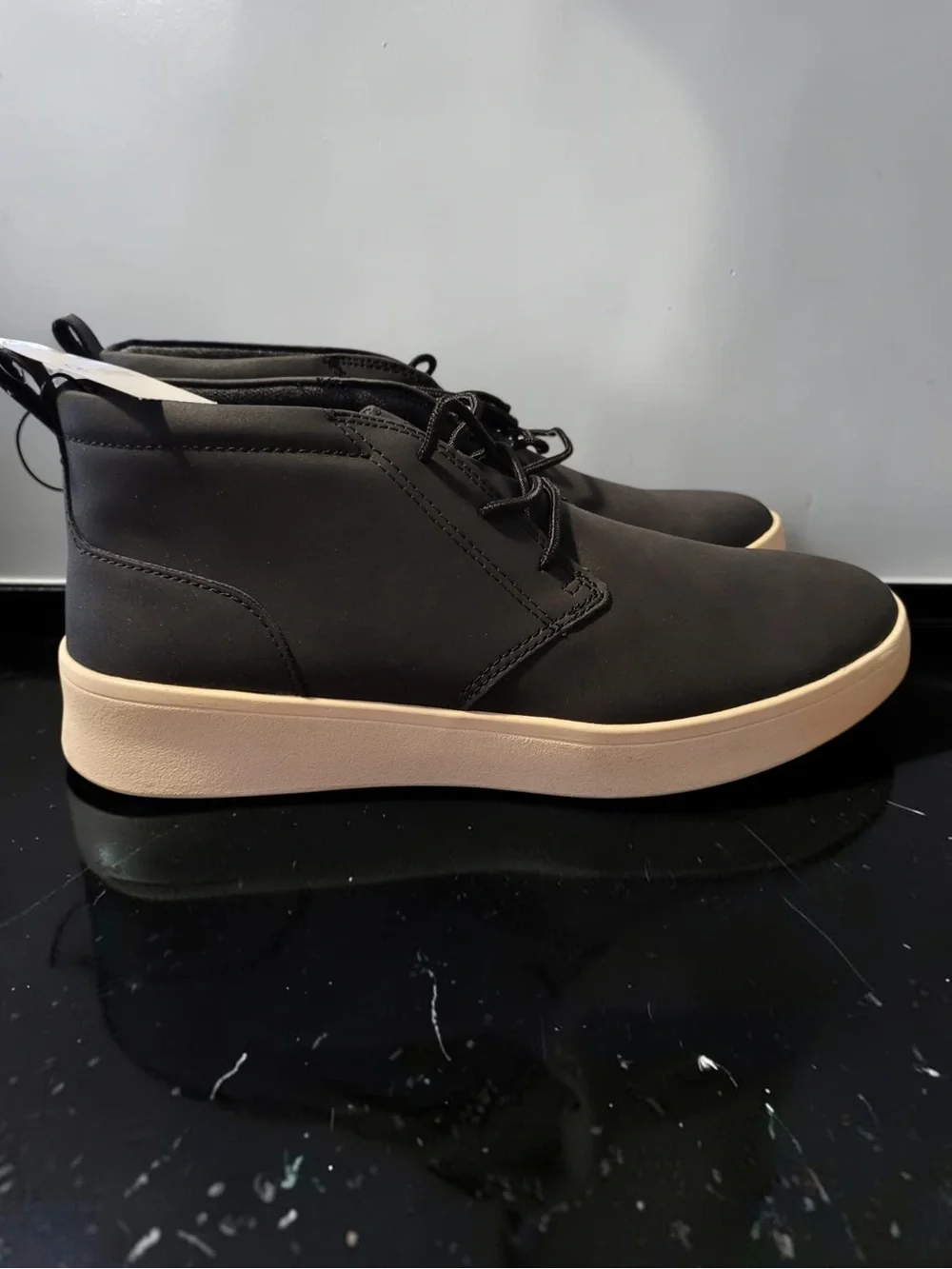 Izod Black Chukka Boots with Cream Sole